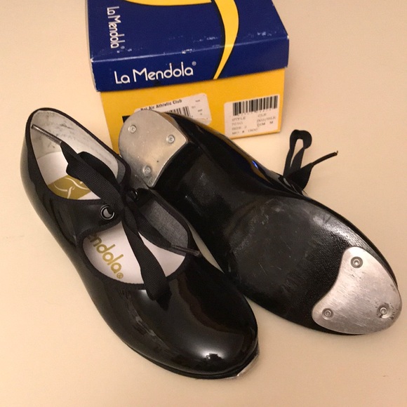 Girls black patent taps by LaMendola. Size 2. Box - Picture 2 of 4